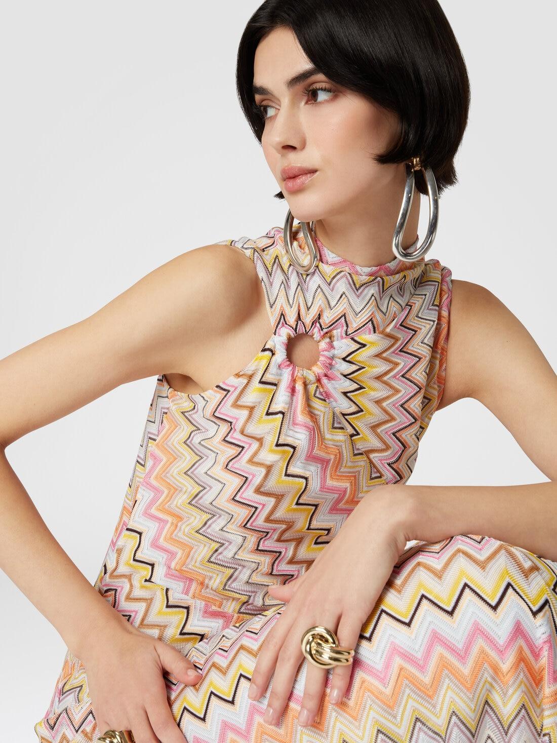 Long sleeveless dress with gathered neckline Multicoloured | Missoni Product Image