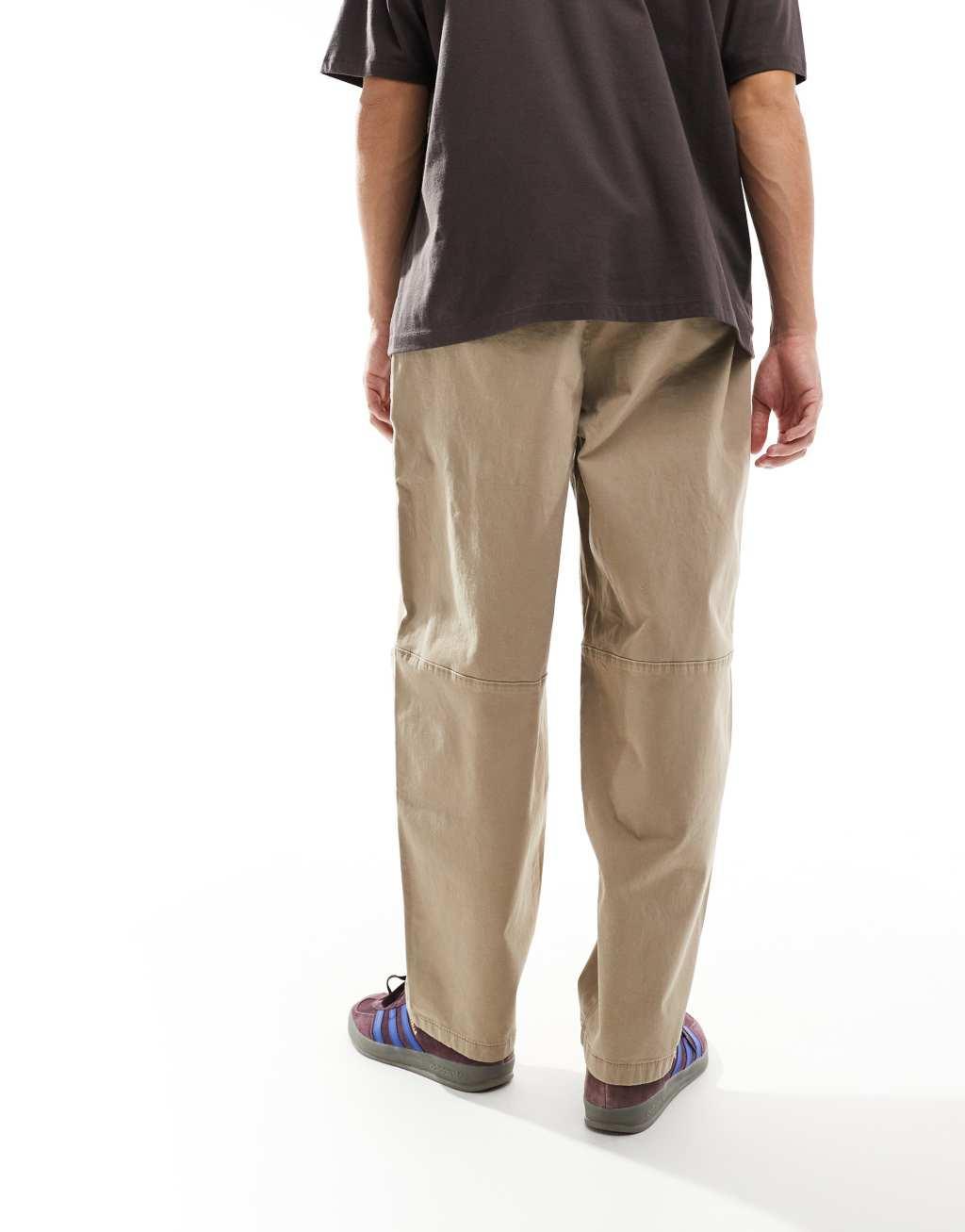 Pull&Bear loose fit casual pants in sand Product Image