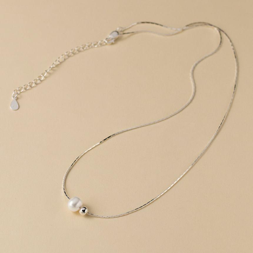 S925 Sterling Silver Freshwater Pearl Pendant Necklace Product Image