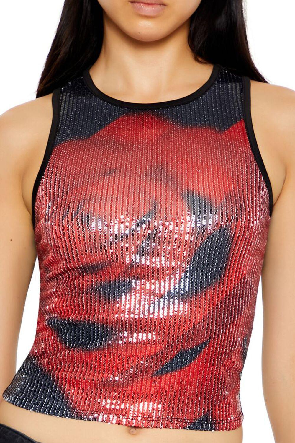 Rose Sequin Cropped Tank Top | Forever 21 Product Image