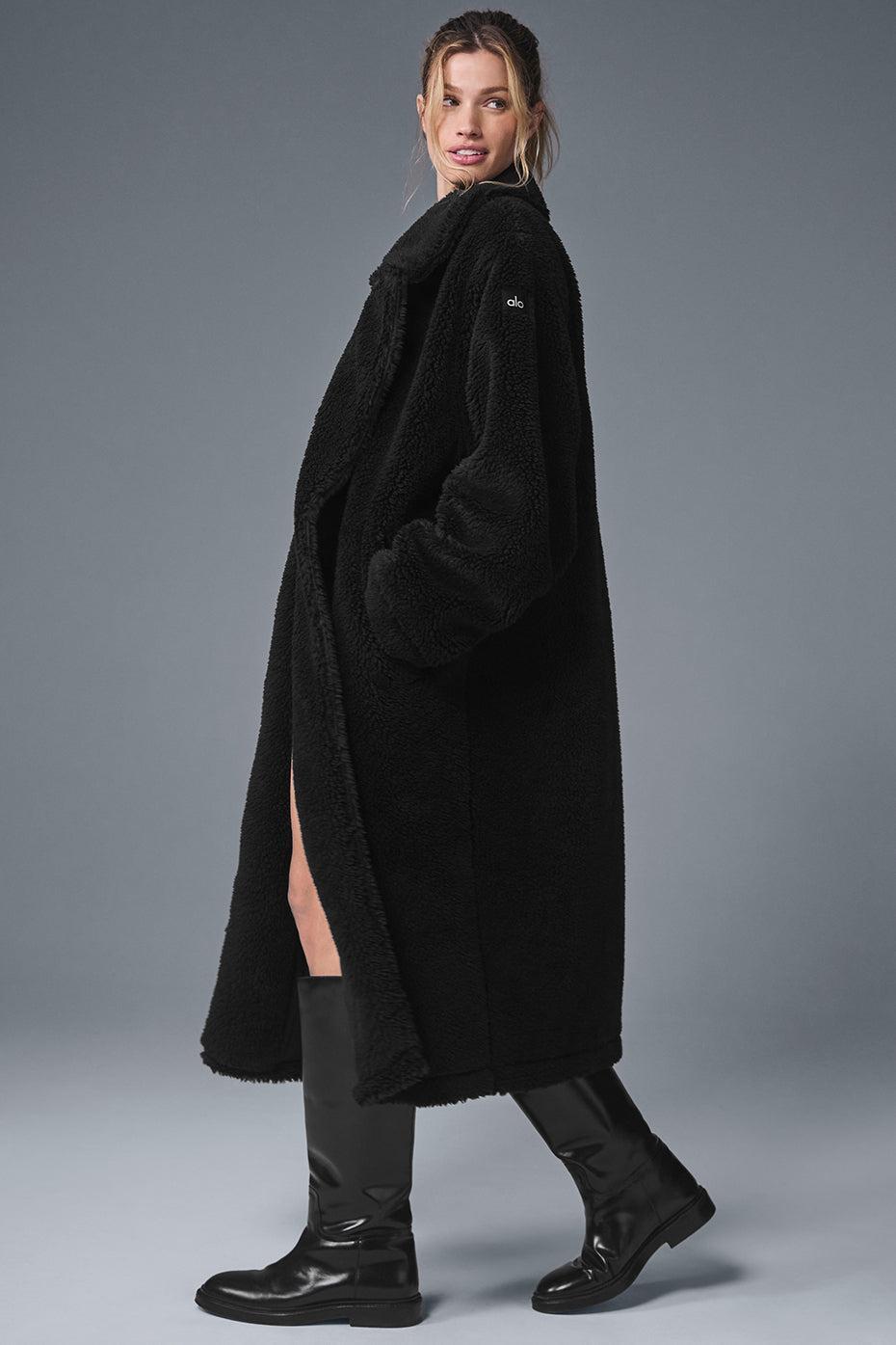 Oversized Sherpa Trench - Black Female Product Image