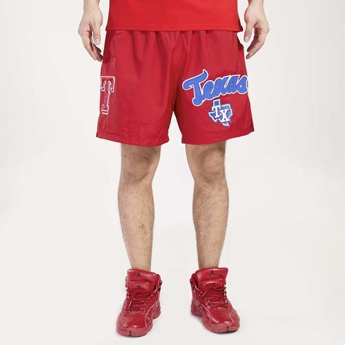 Pro Standard Mens Rangers Neutral Script Tc Woven Shorts - Red/Red Product Image