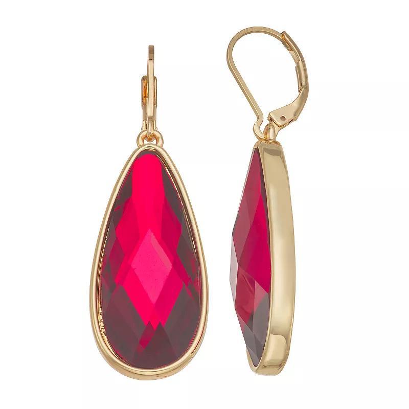 Nine West Pear Shaped Stone Drop Earrings, Womens, Red Product Image