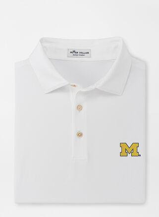 Peter Millar Mens Michigan Solid Performance Jersey Polo | Color: White | Size: S Product Image