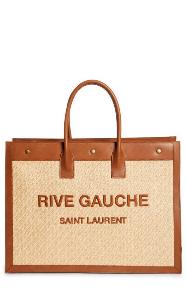 Rive Gauche Large Tote Bag In Beige Product Image