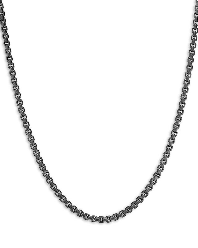 Mens Box Chain Necklace in Stainless Steel and Sterling Silver, 5mm Product Image