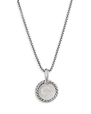 Womens M Initial Charm Necklace in Sterling Silver Product Image