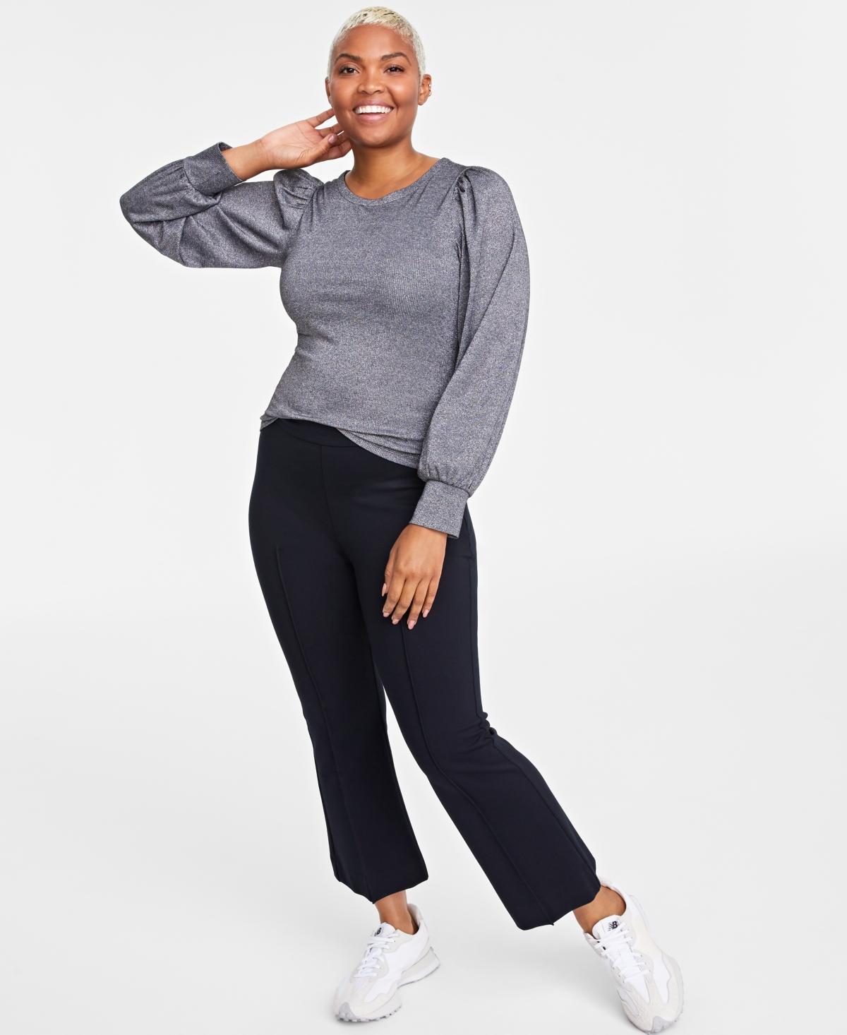 On 34th Womens Metallic Balloon-Sleeve Top, Created for Macys product image