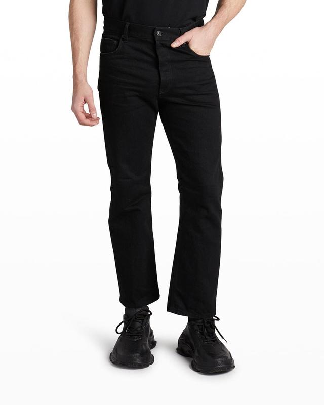 Balenciaga Men's Cropped Slim-Fit Jeans - Size: 32 - 1029 RUBBER BLACK Product Image