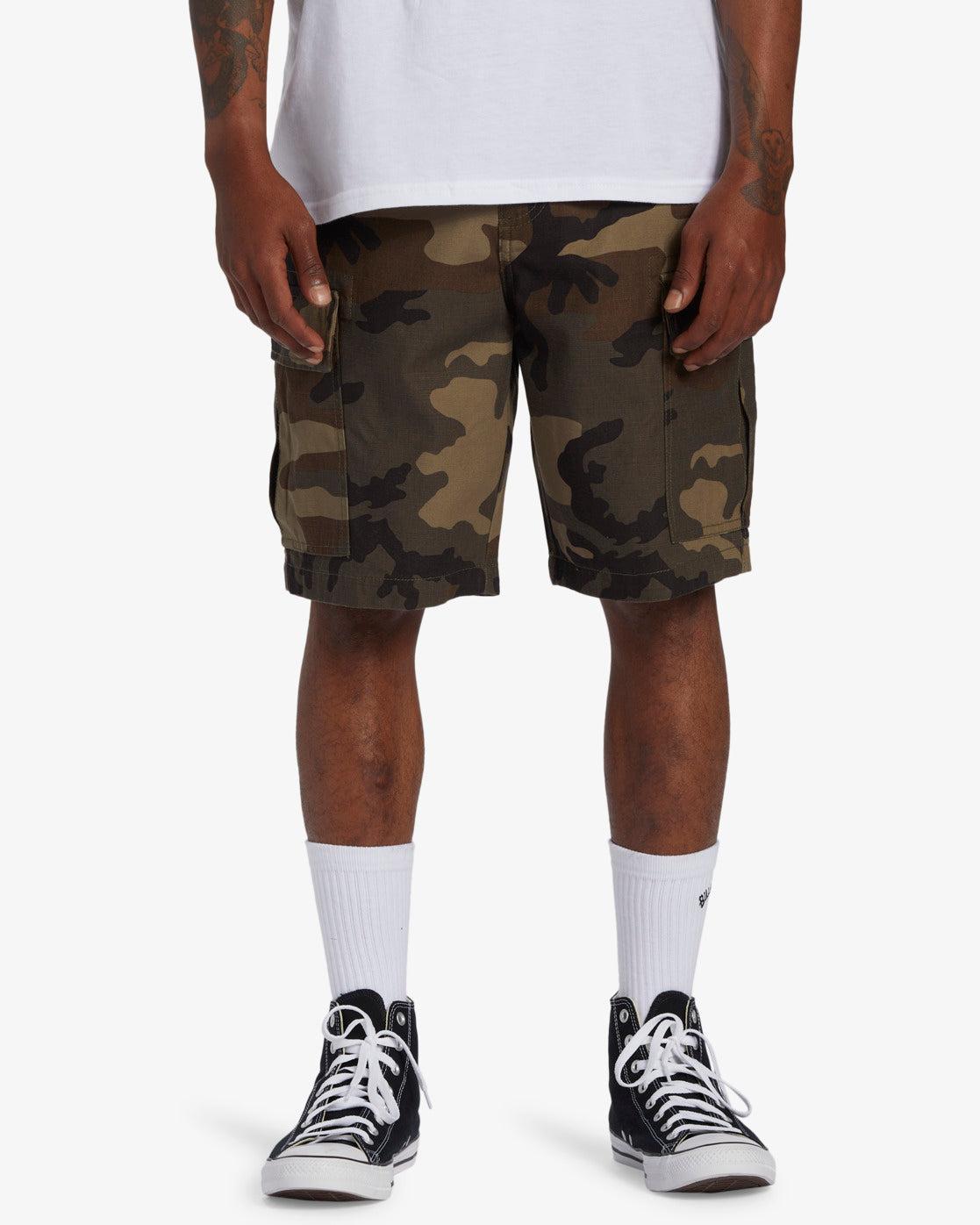 Combat Cargo Shorts - Military Camo Male Product Image