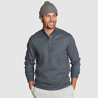 Men's Faux Shearling-Lined Thermal Henley Product Image