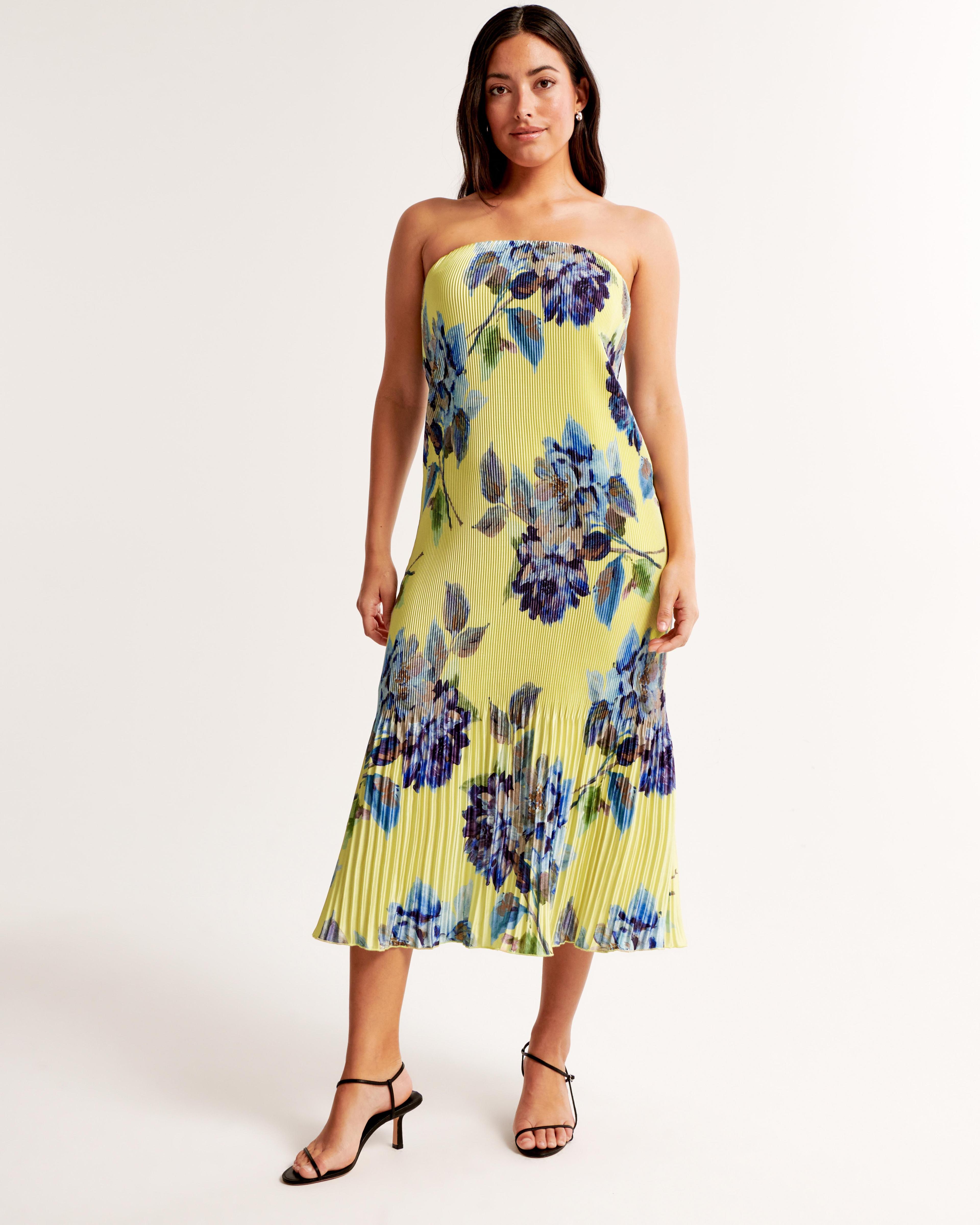 The A&F Giselle Pleat Release Midi Dress Product Image