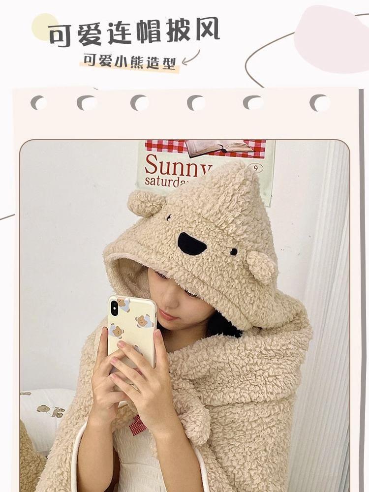 Ear Hooded Fleece Cape Product Image