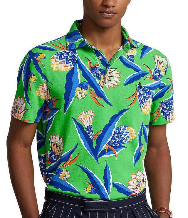 Polo Ralph Lauren Custom Slim-Fit Floral Spa Terry Short Sleeve Polo Shirt Product Image