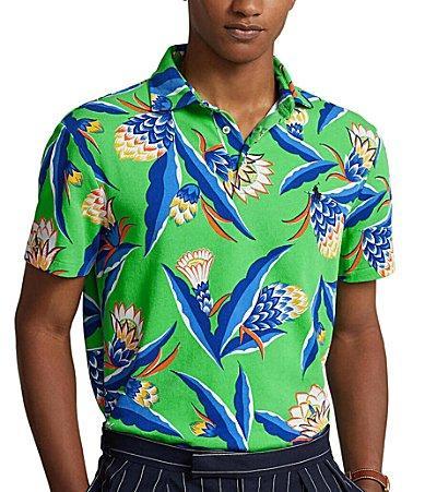 Mens French Terry Floral Polo Shirt Product Image