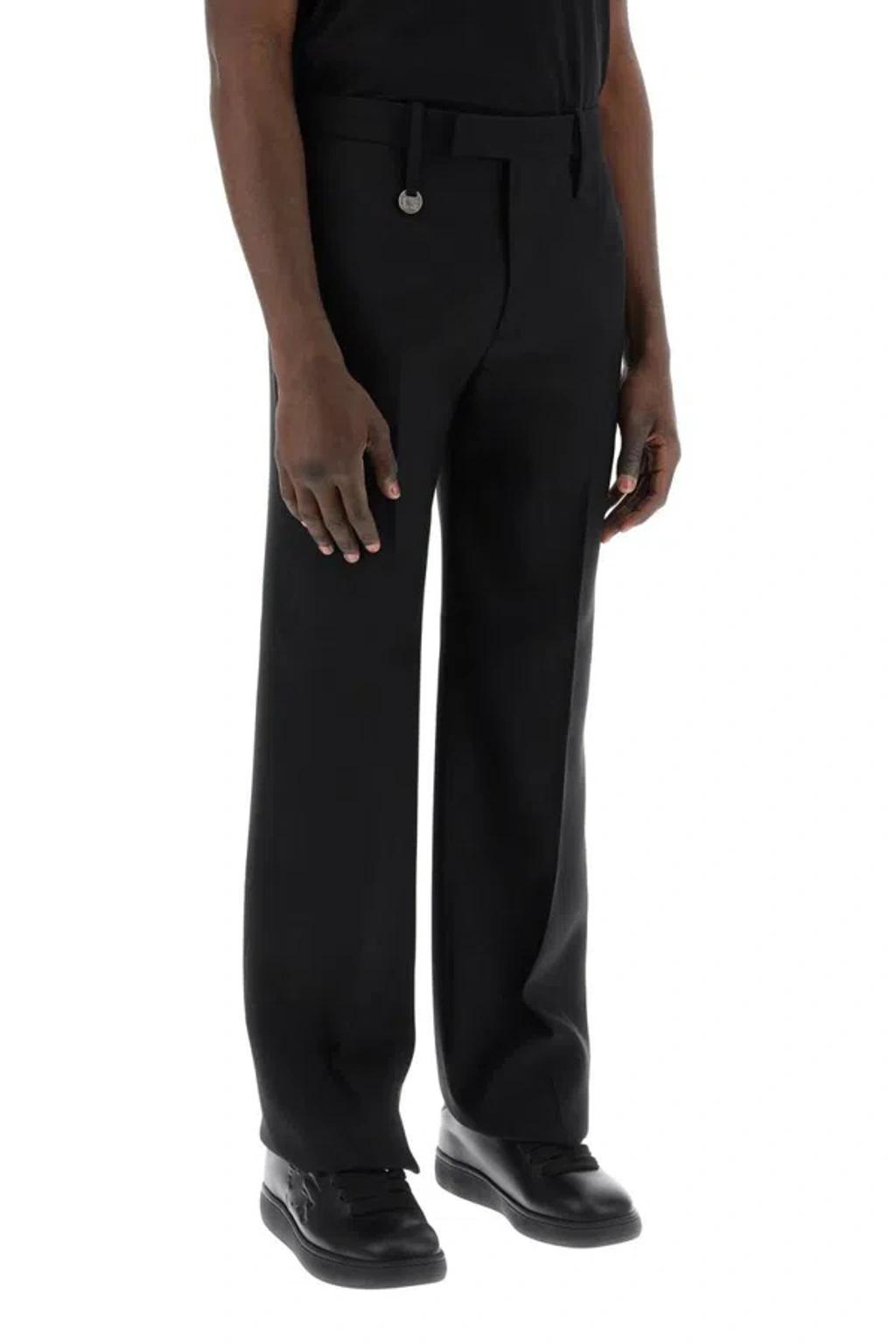 Virgin Wool Trousers In Black Product Image