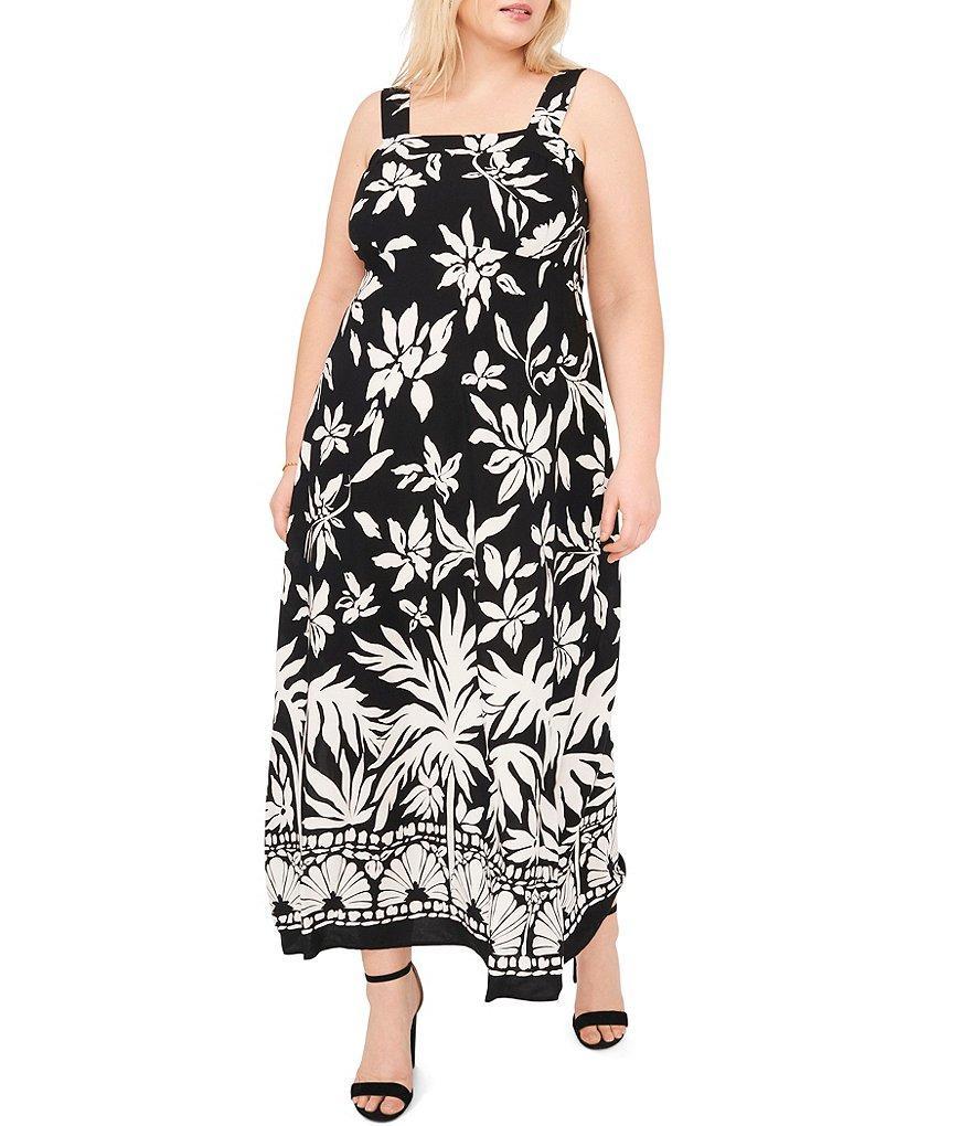 Vince Camuto Plus Size Square Neck Sleeveless Maxi A-Line Dress Product Image