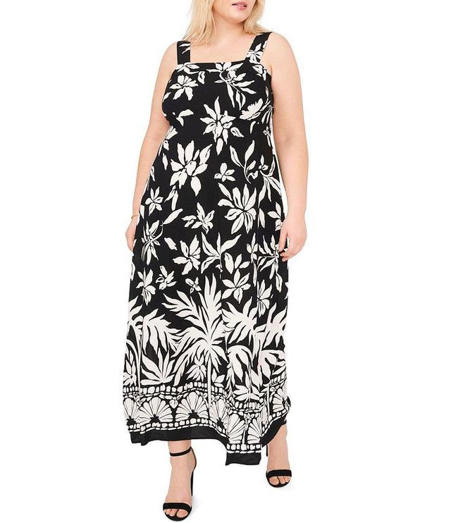 Vince Camuto Plus Size Square Neck Sleeveless Maxi A-Line Dress Product Image