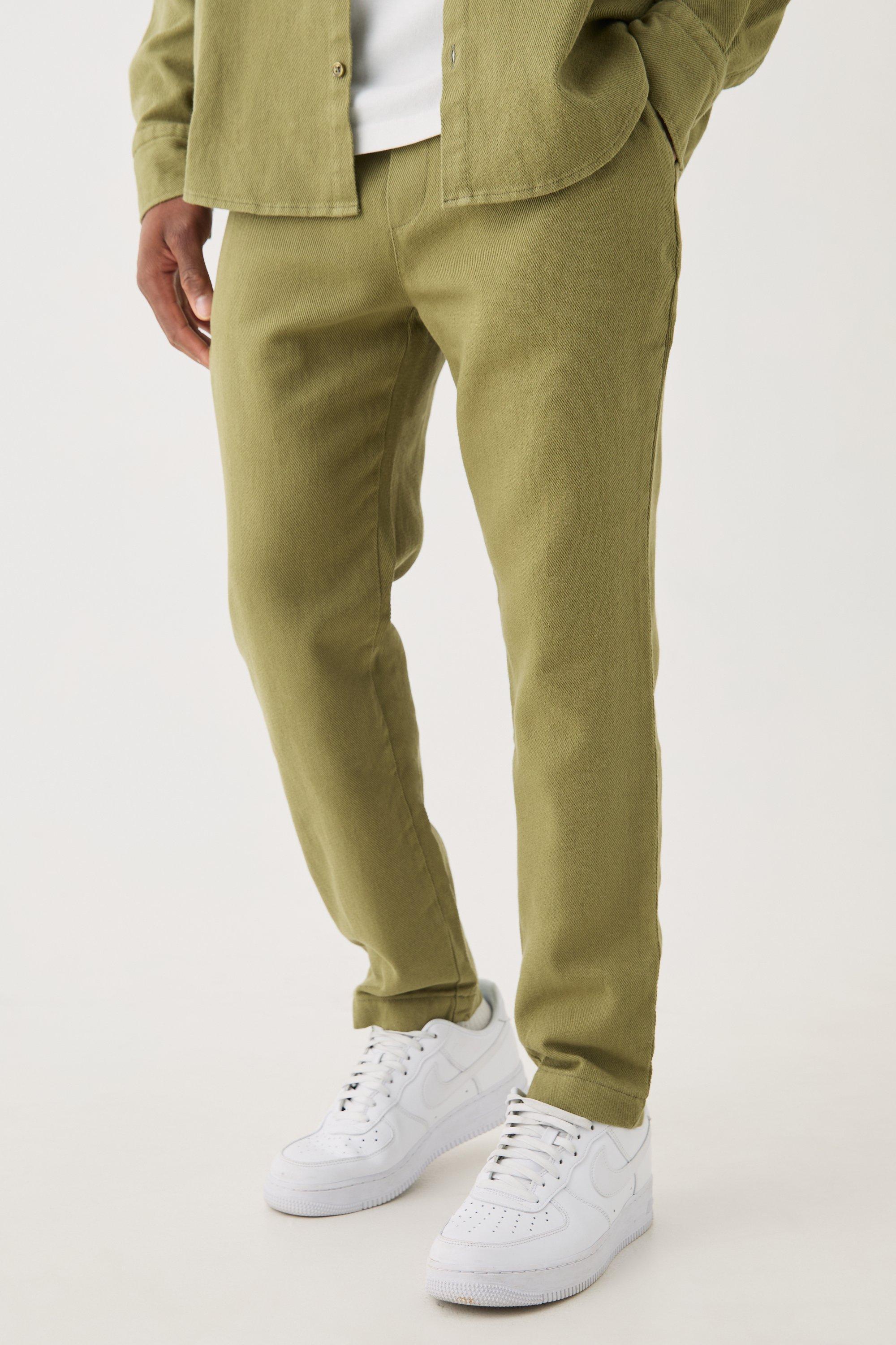 Textured Elasticated Waist Straight Fit Pants | boohooMAN USA Product Image