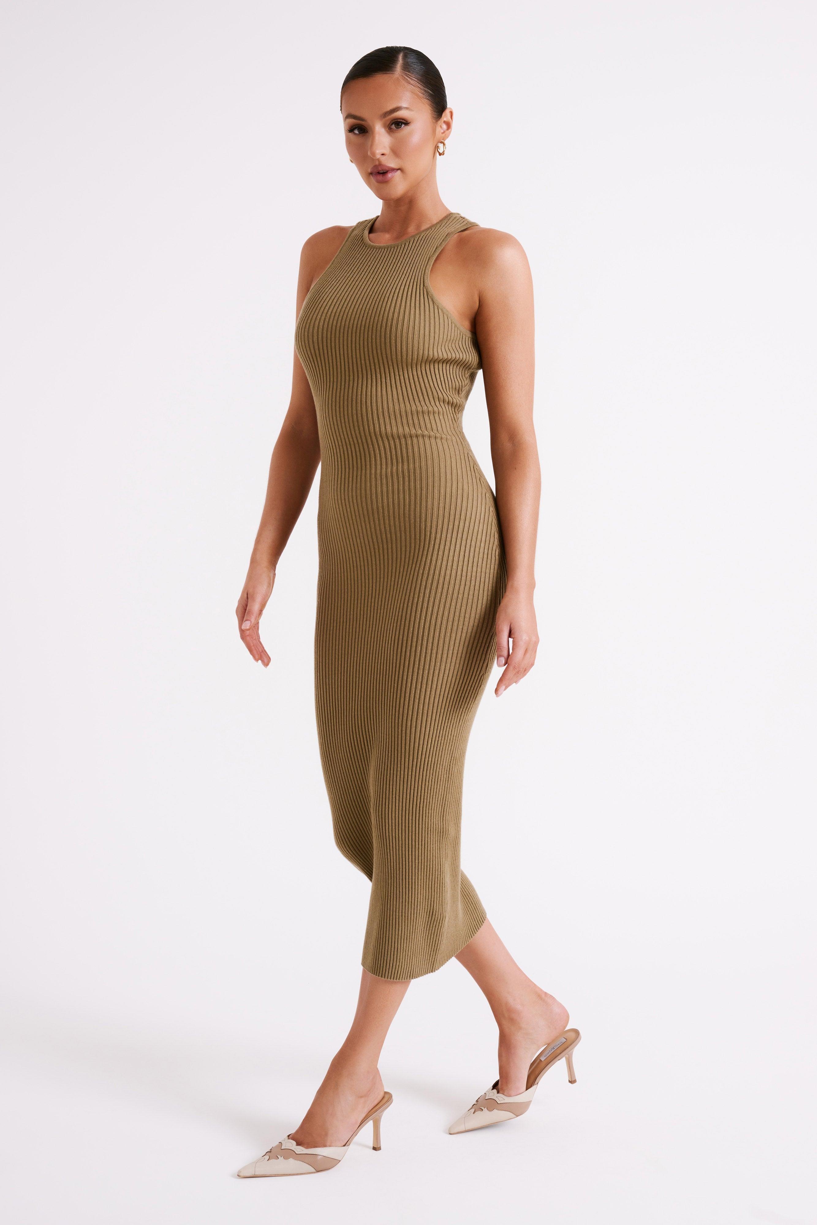 Sienna Knit Midi Dress - Olive Product Image