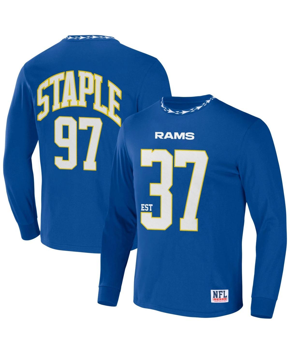 Mens Nfl X Staple Royal Los Angeles Rams Core Long Sleeve Jersey Style T-shirt Product Image