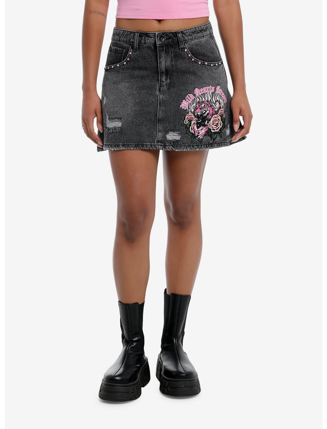 Sweet Society Pink Tiger Denim Mini Skirt product image