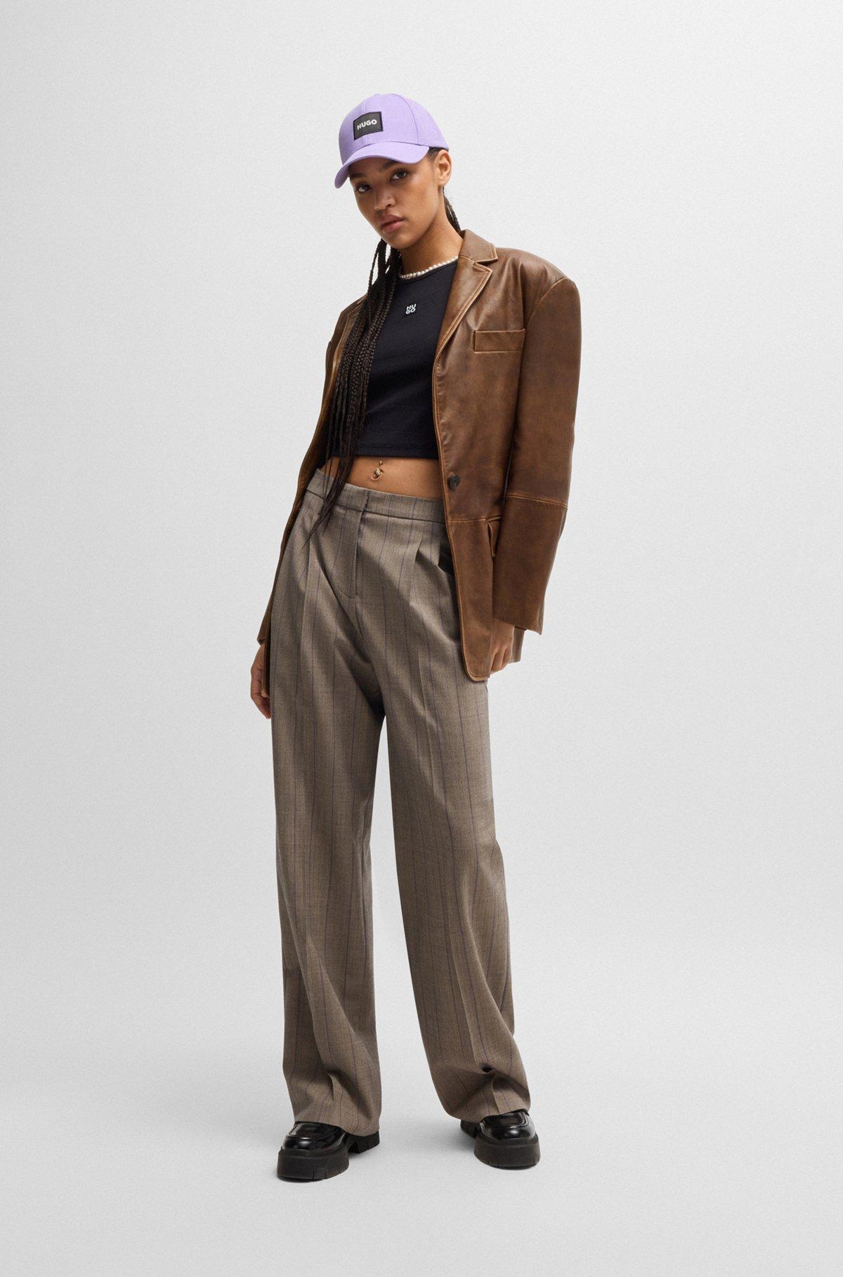 Relaxed-fit jacket in vintage-effect leather Product Image