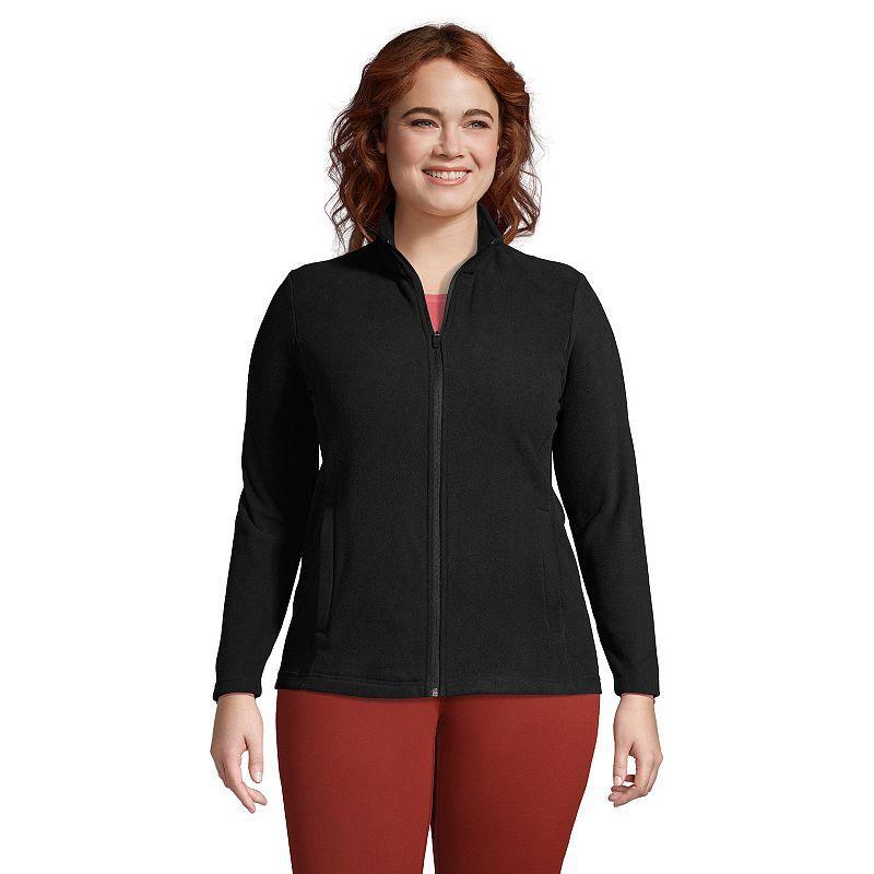 Plus Size Lands End Full Zip Fleece Jacket, Womens Deep Brown Product Image