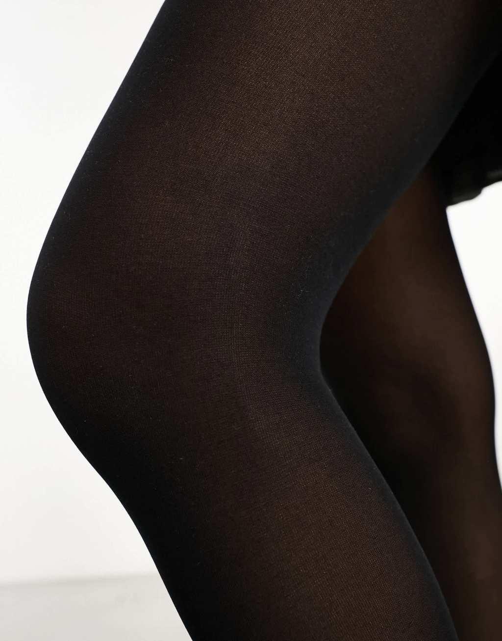 ASOS DESIGN 2 pack 40 denier tights in black - BLACK Product Image