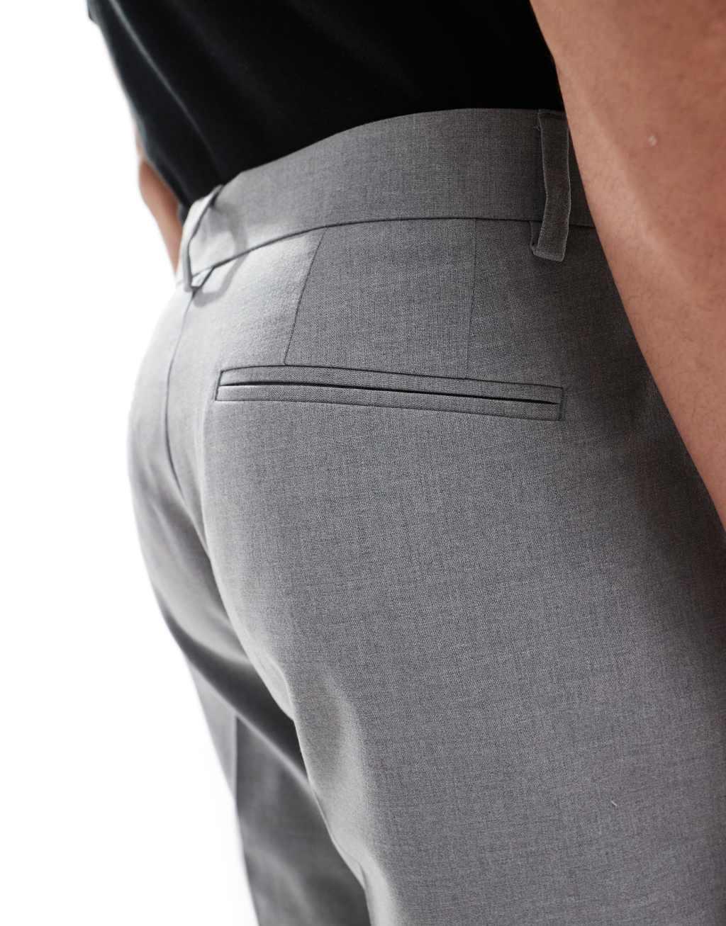 ASOS DESIGN tapered suit pants in gray Product Image