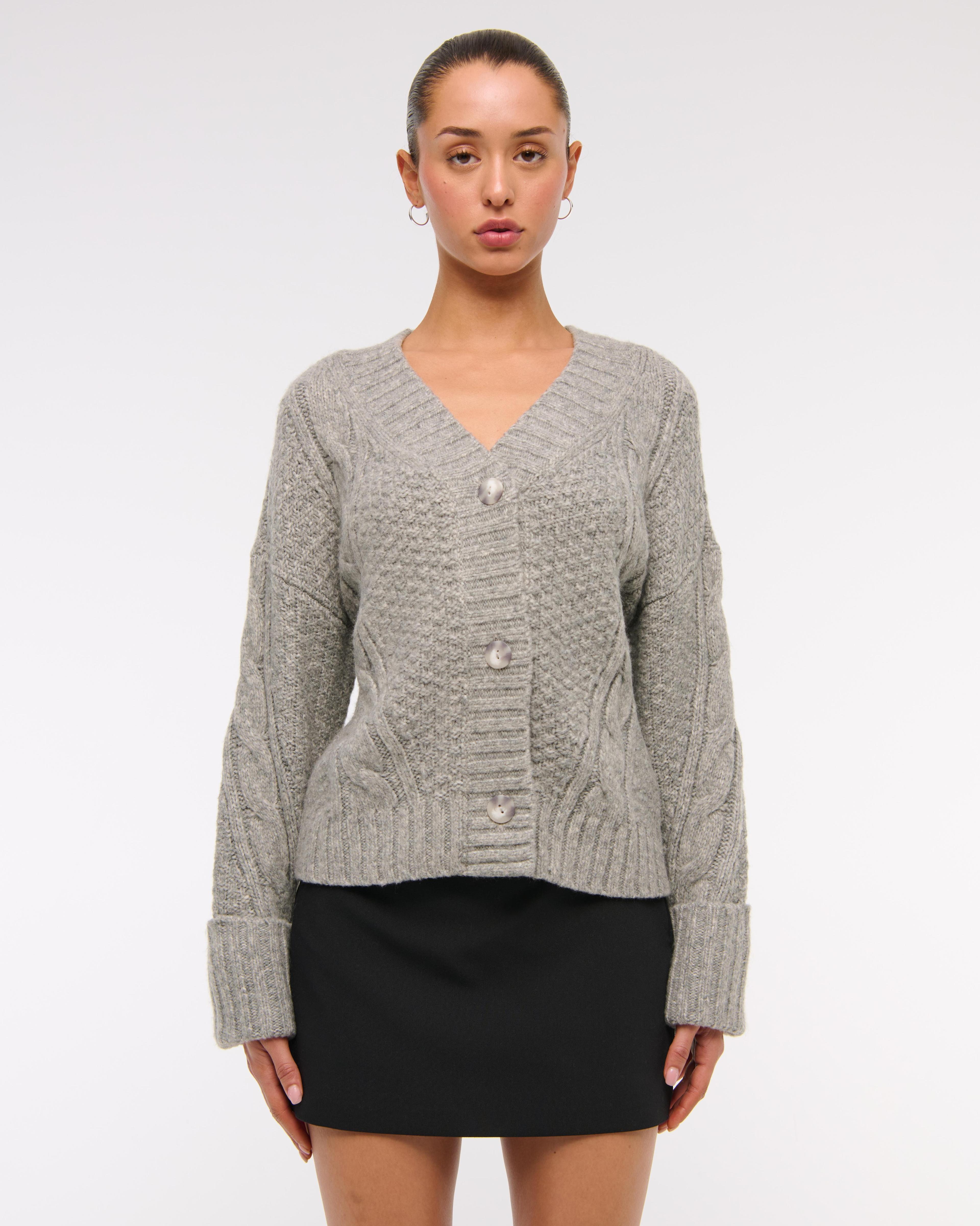 Seed-Stitch Cable Cardigan Product Image