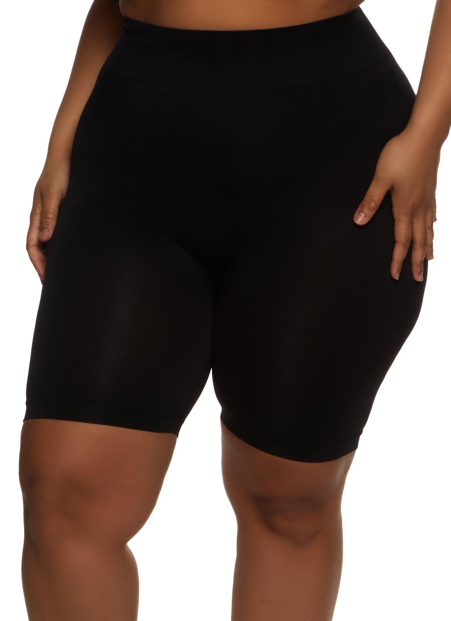 Womens Plus Size High Waist Seamless Bike Shorts Product Image