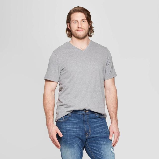 Mens Big & Tall Every Wear Short Sleeve V-Neck T-Shirt - Goodfellow & Co Gray LT Product Image