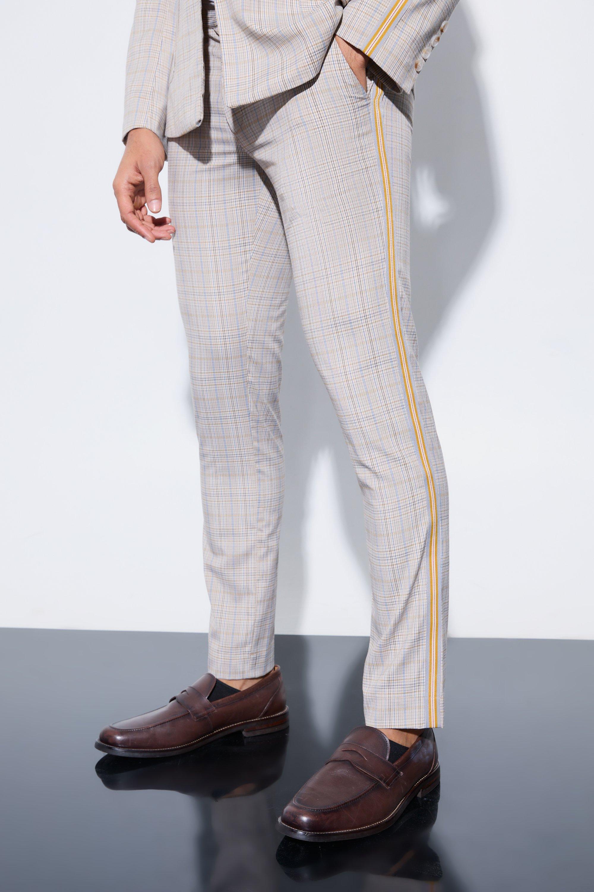 Skinny Fixed Waist Tailored Check Trouser | boohooMAN USA Product Image