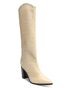 Maryana Block Crocodile-Embossed Leather Boot Female Product Image