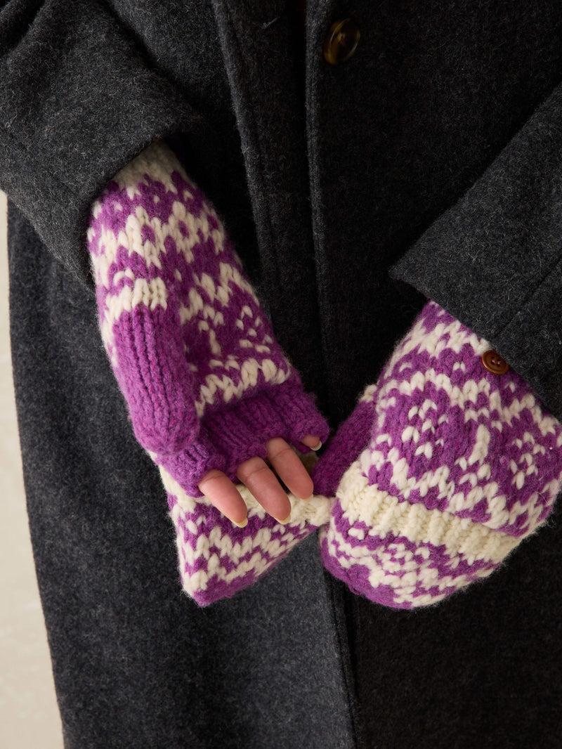 Valley Fairisle Mitten - Purple Fairisle Product Image