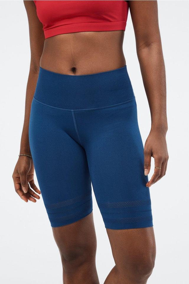 Fabletics High-Waisted SculptKnit Perforated Short Womens blue plus Size 3X Product Image