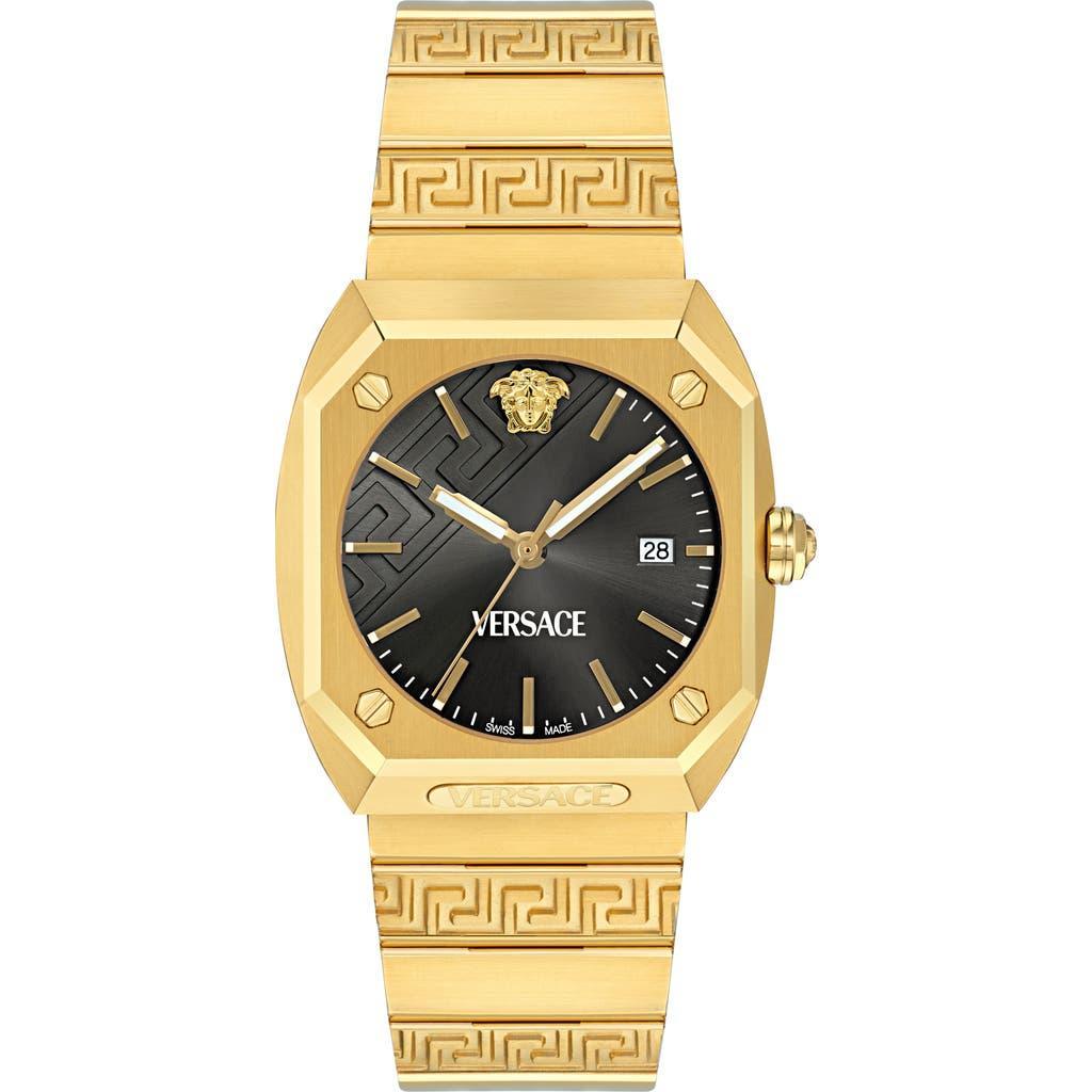 Men's Antares Ip Yellow Gold-plated Stainless Steel Bracelet Watch/44x41.5mm In Gold Black Product Image