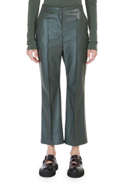 Womens Queva Crocodile-Embossed Faux Leather Trousers Product Image