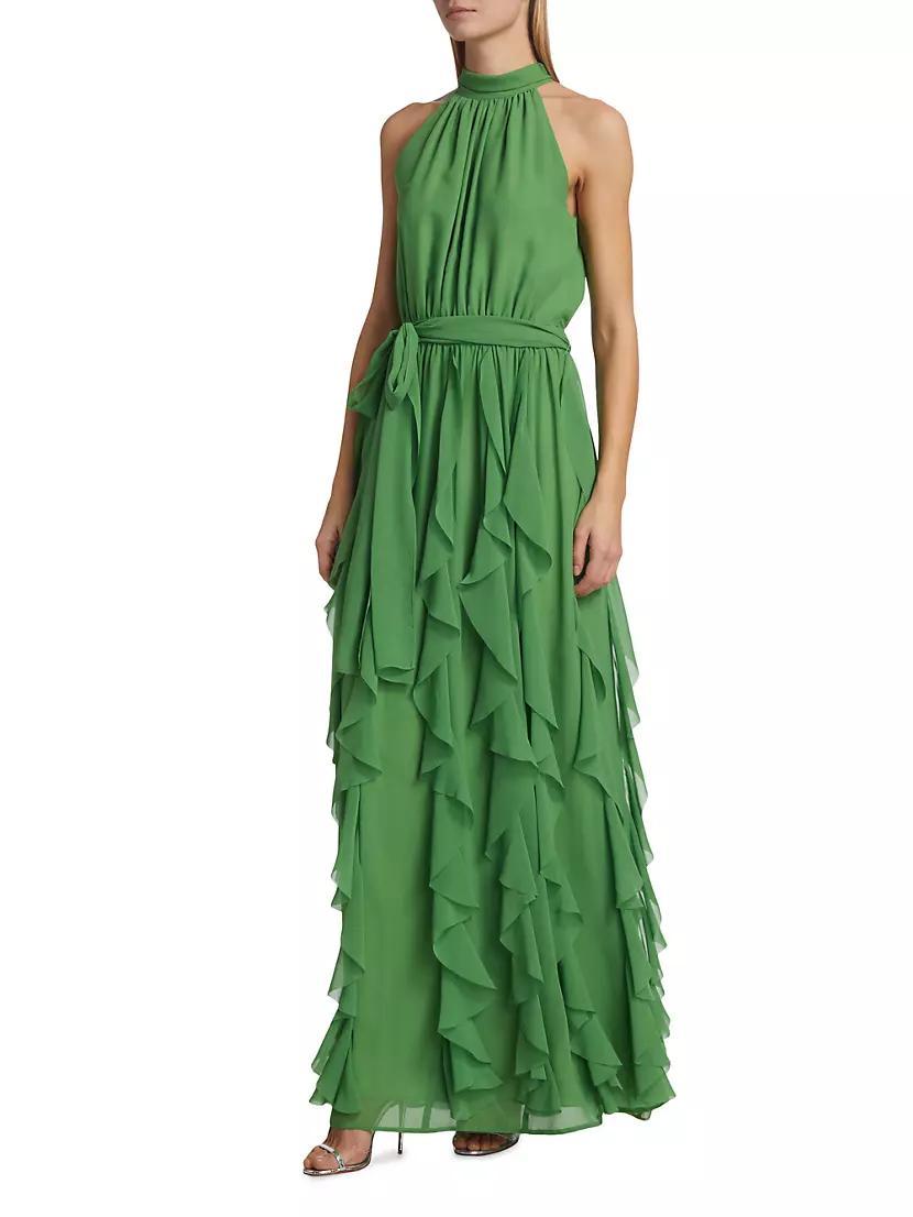 Saturna Draped Georgette Gown Product Image