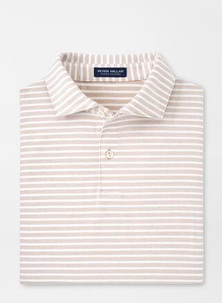 Peter Millar Mens Albatross Stripe Cotton Blend Piqu Polo | Color: Summer Dunes | Size: M Product Image