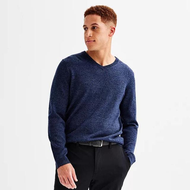 Mens Apt. 9 Merino Blend V-Neck Sweater Blue Product Image