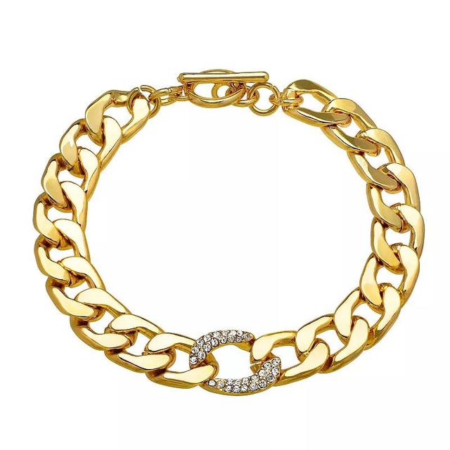 Emberly Thick Chain Toggle Bracelet, Womens, Gold Product Image