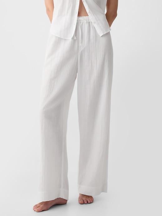 Crinkle Gauze Wide-Leg PJ Pants Product Image