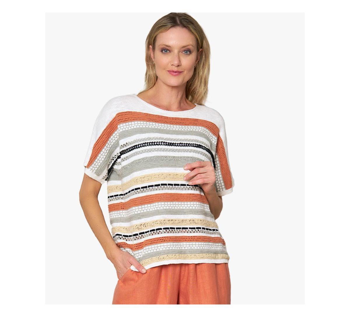 Stella Carakasi Womens Short Sleeve Sweater Simply Striking Pullover Product Image