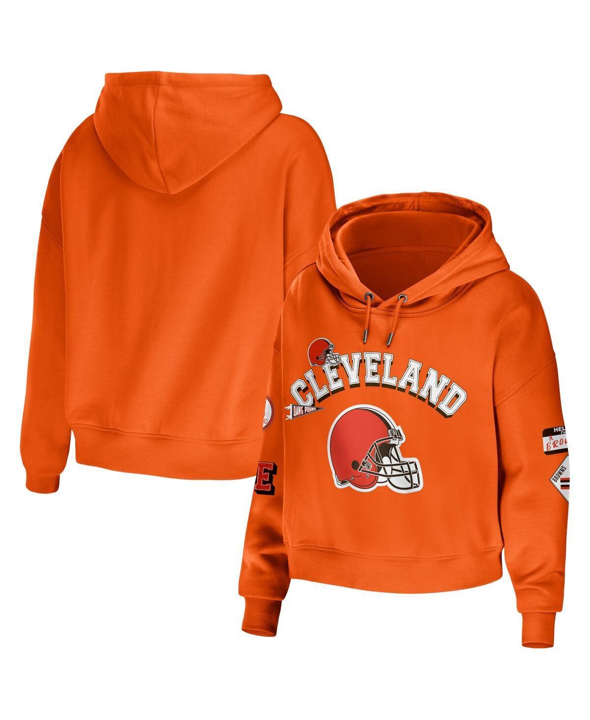 Womens WEAR by Erin Andrews Cleveland Browns Modest Cropped Pullover Hoodie Product Image