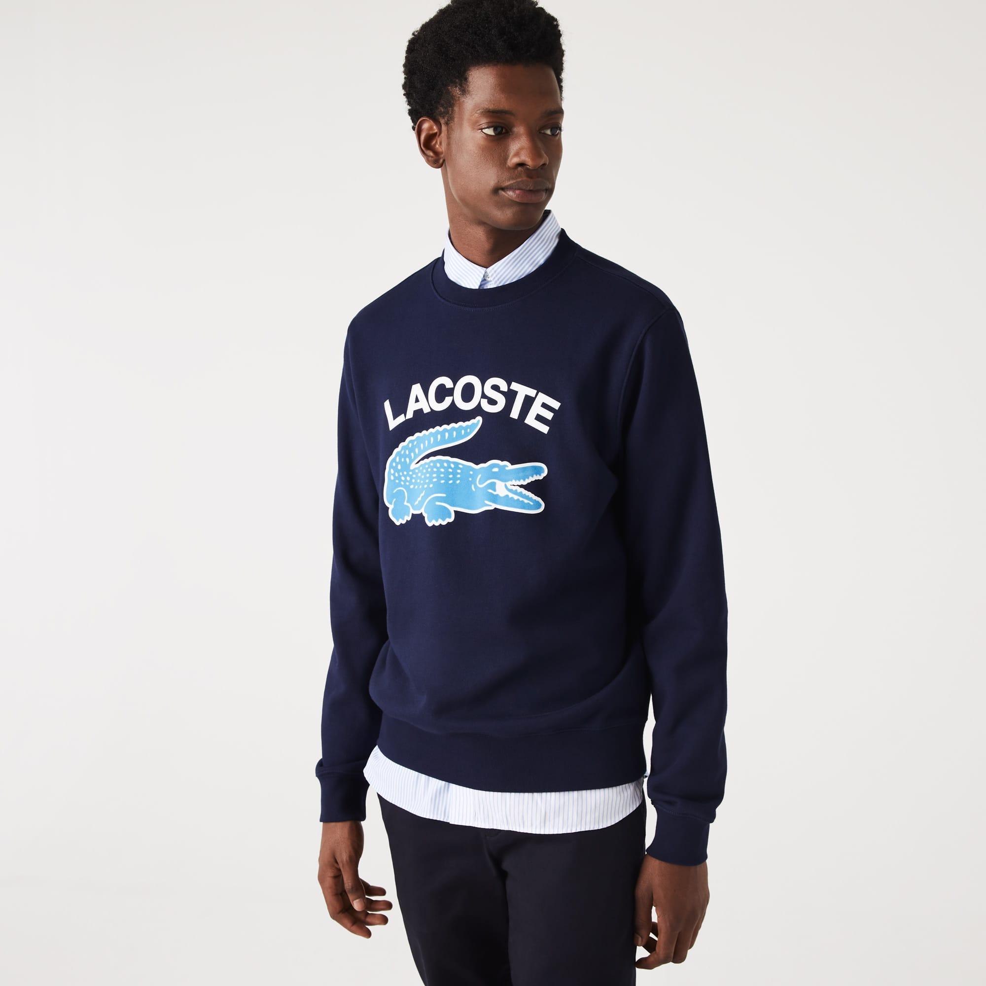 Men's Crocodile Print Crew Neck Sweatshirt Product Image