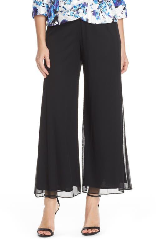 Alex Evenings Petite Size Mesh Mid Rise Wide Leg Tie Waist Pants Product Image