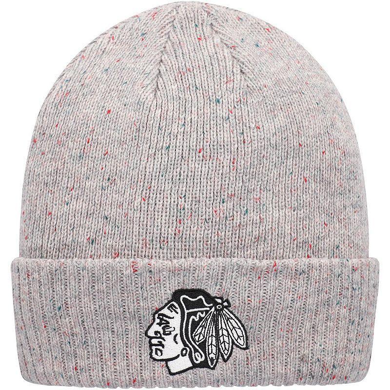 Womens adidas Gray Chicago Blackhawks Logo Cuffed Knit Hat Product Image