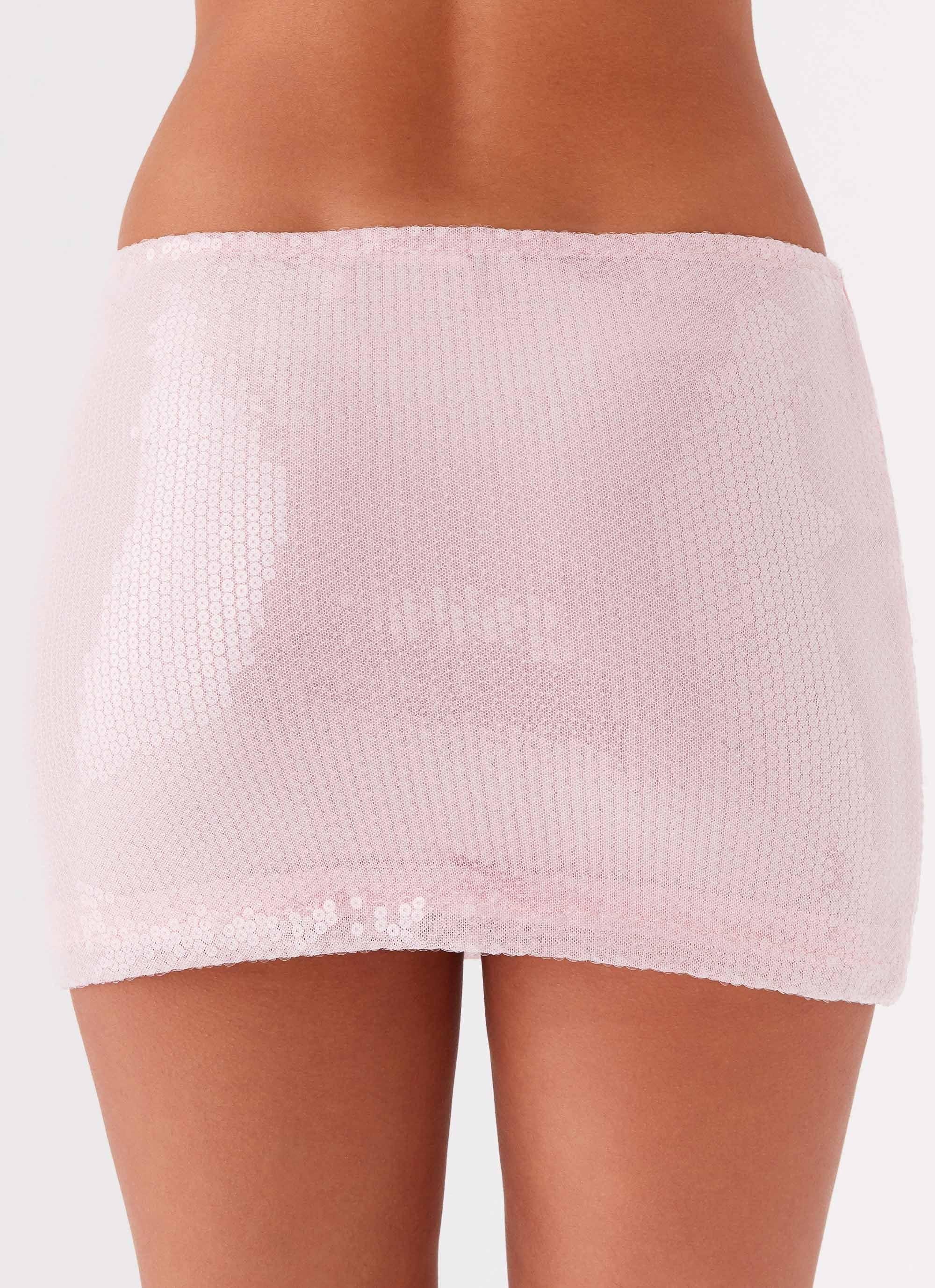 Perfect Fantasy Sequin Mini Skirt - Pink Product Image